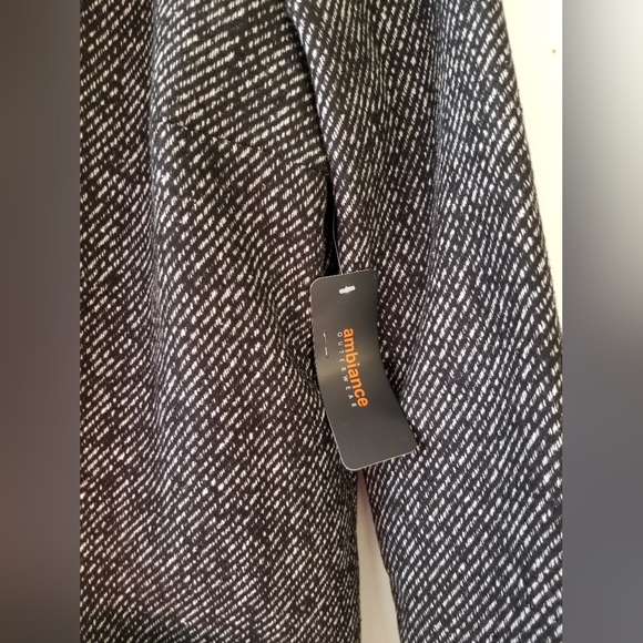 Women's Ambiance Outerware Jacket black & white tweed size large - Picture 7 of 13